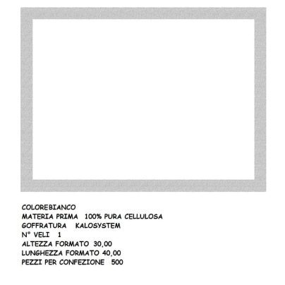 TOVAGLIETTA BIANCA cm.30x40 x500 Pz. ART.0503N [CELTEX225]