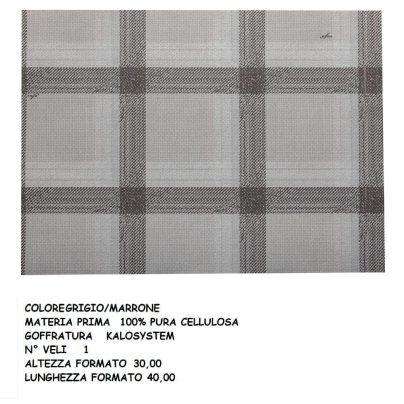 TOVAGLIETTA CARTA TARTAN GRIGIO/MARR cm.30x40 x 250 Pz. ART.1325 [CELTEX205]