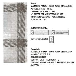 BUSTA PORTAPOSATE TARTAN GRIGIO/MAR x 125Pz. ART.2115 [CELTEX300]
