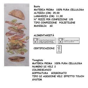 BUSTA PORTAPOSATE HAMBURGER x 125 Pz. ART.2120 [CELTEX310]