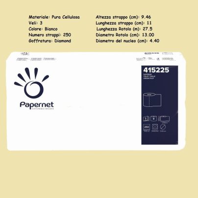 CARTA IGIENICA 3V 27,50mt x 8 ROTOLI ART.415225 [PAPERNET109]