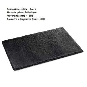 PIATTO ROCK BIG NERO 30 x 15,8 CM x 10 Pz. ART.6037-19 [GOLD150]