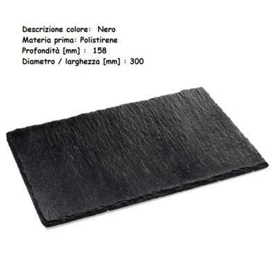 PIATTO ROCK BIG NERO 30 x 15,8 CM x 10 Pz. ART.6037-19 [GOLD150]