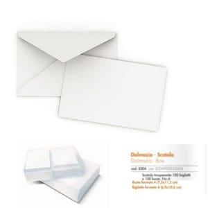BIGLIETTI BIANCHI+BUSTE (cm6,9x10,6) x 100 Pz. ART.8304 [BRAVO150]
