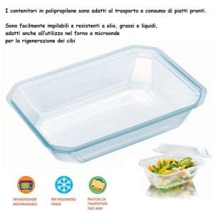 CONTENITORE POLIPR.TRASP cm 15x10x6h 400 ML x 80 Pz. [BIBO120]