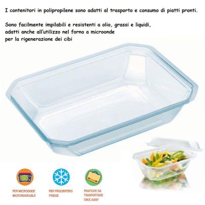 CONTENITORE POLIPR.TRASP cm 15x10x6h 400 ML x 80 Pz. [BIBO120]