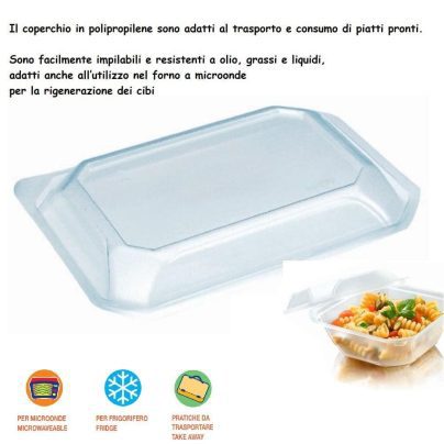 ESAURITO.COPERCHIO POLIPR.TRASP x CONTENIORE 750 ML x 80 Pz. [BIBO126]
