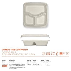 CONTENITORE 3 SCOMPARTI+COPERCHIO x 20 Pz.ART.JPY73204 [DAMPE136]