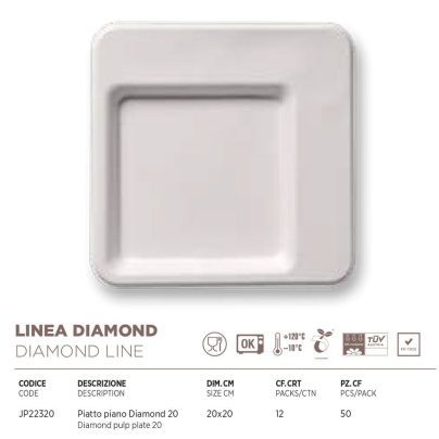 PIATTO DIAMOND CM20 x 50 Pz. ART.JP22320 [DAMPE151]
