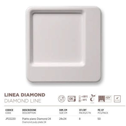 PIATTO DIAMOND CM24 x 50 Pz. ART.JP22220 [DAMPE152]