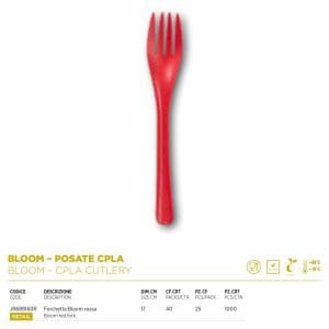 FORCHETTA ROSSO BLOOM CPLA x 25 Pz.JR689160R [DAMPE325]
