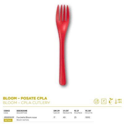 FORCHETTA ROSSO BLOOM CPLA x 25 Pz.JR689160R [DAMPE325]