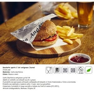 SACCHETTO APERTO 2 LATI ANTIGRASSO JOURNAL(cm 17x18) x500Pz. ART.H6604 [LEONE280]