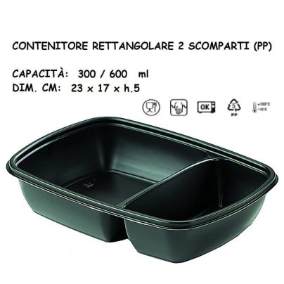 CONT. NERO RET.2 SCOMP.300+600ml x 75 Pz. 23x17xh5 ART.HOT78229 [DAMPE111]