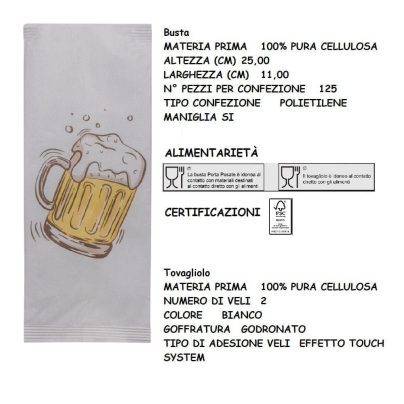 BUSTA PORTAPOSATE BEER x 125 Pz. ART.I-2121 [CELTEX330]