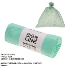 SACCO BIO VERDE Gr.13 50x60cm (20 strappi) [BIOEXTRUSION130]