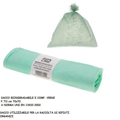 SACCO BIO VERDE Gr.21 70x70cm (20 strappi) [BIOEXTRUSION135]