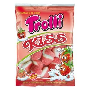 KISS FRAGOLA BUSTA Gr.100 x 12 Pz.TROLLI [CADO810]
