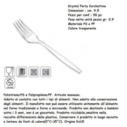 MINI FORCHETTA TRASP.9,5cm x 50 Pz. ART.F0013 [LEONE295]