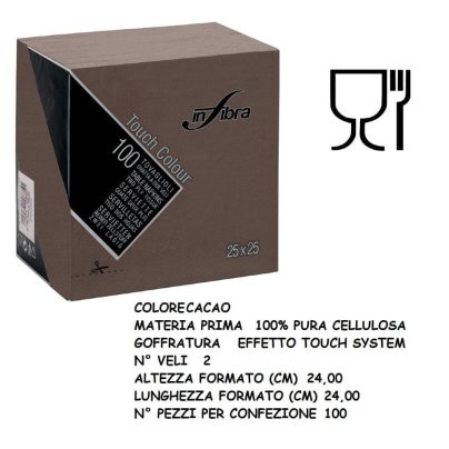 TOVAGLIOLI COCKTAIL 2V CACAO cm25x25 100 x 30 Pz.ART.I-0492 [CELTEX505]