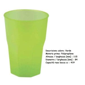 BICCHIERE COCKTAIL VERDE 420 cc x 20 Pz.ART.3876-76F [GOLD125]