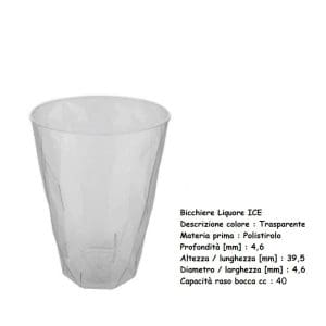 BICCHIERE LIQUOREL ICE 40 ML (TASSA 30 ML) x 50 Pz.ART.2766 [GOLD111]