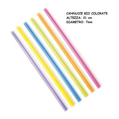 CANNUCCIA BIO COLORATE H.21 PZ.500 (DIAM.7mm) COD.21070.500.4 # [BIOEVO100]