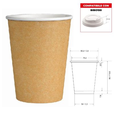 BICCHIERE AVANA CARTA CAPPUCCIO 9OZ 250 ML x 50 Pz. [BIBO145]