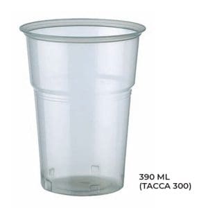 BICCHIERE PLASTICA (CRISTAL) 390 ML(TACCA 300ML)x 50 Pz.ART.6636500 [BIBO355]
