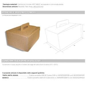 BAULETTO TAKE AWAY 28x20x14H AVANA x 10 Pz. ART.628-81 [SDG350]