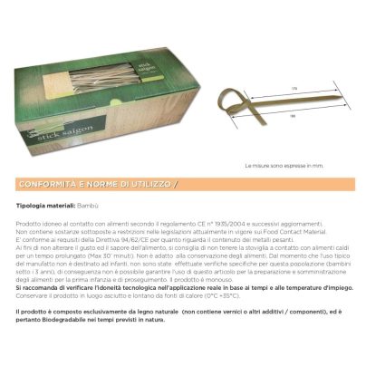 STECCO BAMBOO 180MM x 250 Pz.ART.11396 [SDG105]