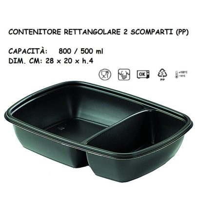 CONT. NERO RET.2 SCOMP.800+500ml x 50 Pz. 28x20xh4 ART.HOT71243 [DAMPE110]