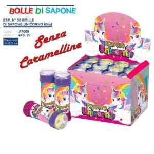 BOLLE SAPONE UNICORNO x 12 Pz. V. 1,50 ROSSINIS [ROSSINIS182]