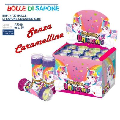 BOLLE SAPONE UNICORNO x 12 Pz. V. 1,50 ROSSINIS [ROSSINIS182]