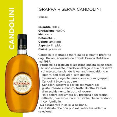 CANDOLINI GRAPPA RISERVA 40? x CL.100 [BRANCA115]