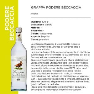 GRAPPA PODERE BECCACCIA 38% Lt.1 [CELEBRITY110]