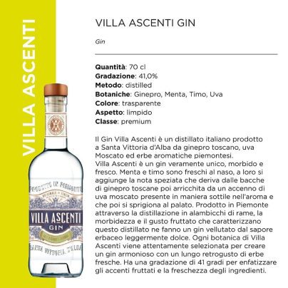 VILLA ASCENTI GIN 41% x CL.70 [DIAGEO215]