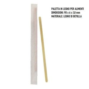 PALETTA LEGNO CORTA IMBUSTATA cm 9 x 500 Pz.Q1023 [LEONE180]