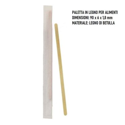 PALETTA LEGNO CORTA IMBUSTATA cm 9 x 500 Pz.Q1023 [LEONE180]