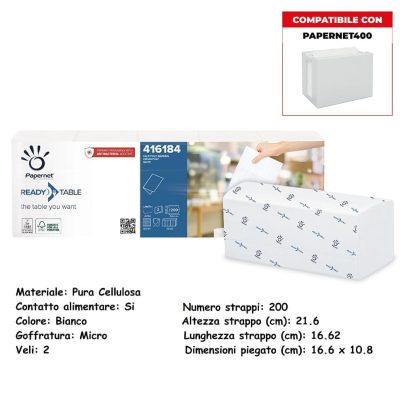 TOVAGLIOLI 2V INTERFOGLIATI (cm21,6x16,62) 200x5 Pz.ART.416184 [PAPERNET118]