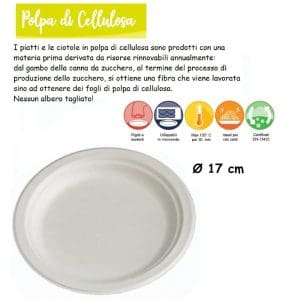 PIATTO TONDO 17 CM POLPA DI CELLULOSA x 50 Pz. [BIBO200]