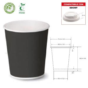 BICCHIERE CARTA CAPPUCCIO ml180 x 50Pz. ART.6OZ ART.107-51 [SDG109]