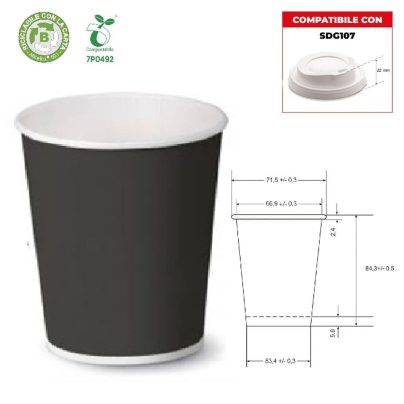 BICCHIERE CARTA CAPPUCCIO ml180 x 50Pz. ART.6OZ ART.107-51 [SDG109]