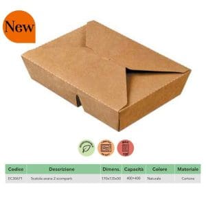 SCATOLA AVANA 2 SCOMPARTI (ml.400+400)x 50 Pz. ART.EC30671 [SOLIA115]