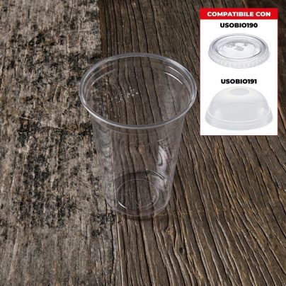 BICCHIERE PLA TRASPARENTE 500 ML (TACCA 400ML)x 50 Pz. ART.Y500 [USOBIO175]