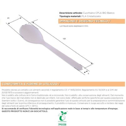 CUCCHIAINO BIO CPLA cm 10 x 100 Pz. N269 [SDG355]