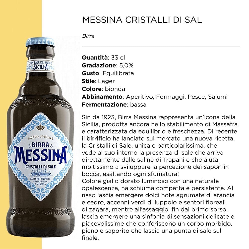 MESSINA BIRRA CRISTALLI DI SALE BOTTIGLIA CL.33 x 24 Pz. [HEINEKEN120] -  La.Si. Distribuzione