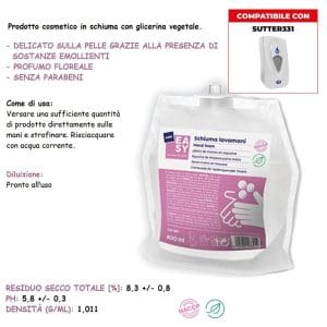 SCHIUMA LAVAMANI 800 MLx 1 Pz.ART.5758 (PER DISPENDER 5103) [SUTTER305]