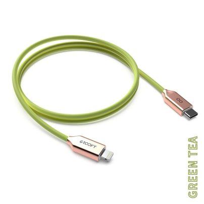 CAVO RICARICA TYPE-C/APPLE SILICONE VERDE CHIARO x 2 Pz. [GROOVY315]