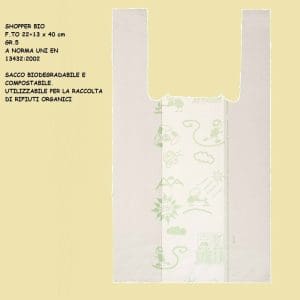 SHOPPER BIO BIANCHE Gr.5 22x40cm x 500 Pz. [BIOEXTRUSION100]